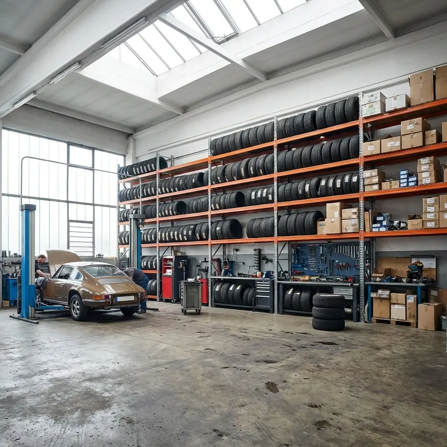 Какие стеллажи выбрать для автосервиса и СТО?